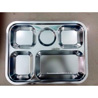 Khay cơm inox 5 ngăn có nắp, inox 304