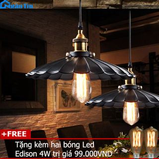 Bộ 2 đèn thả trần trang trí nhà quán cà phê THCN129 Ngân Tin (Tặng kèm hai bóng led edison 4w) giá sỉ