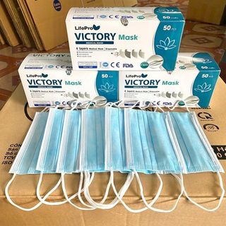 HỘP 50 KHẨU TRANG Y TẾ VICTORY MASK - GIẤY KHÁNG KHUẨN 4 LỚP CAO CẤP giá sỉ