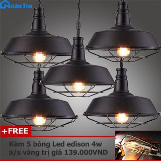 Bộ 5 Đèn Thả Trần Trang Trí Nhà Quán Cà Phê THCN71 Ngân Tin (Tặng kèm 5 bóng Led Edison 4w ánh sáng vàng) giá sỉ