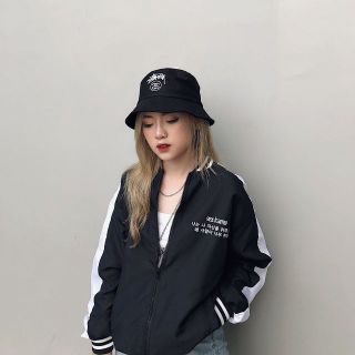 Aó khoác dù nam nữ - Áo khoác dù bomber chữ hàn in