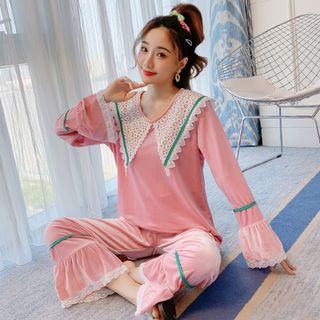 Set ĐỒ NGỦ NHUNG Dài Bèo BABY