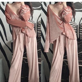 Set đồ ngủ Dài Cột Chéo SEXY NHUNG Dài