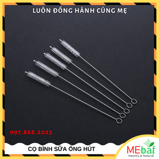 Cọ bình sữa ống hút tay cầm kim loại giá sỉ