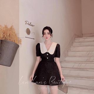 Đầm gấm cổ bèo