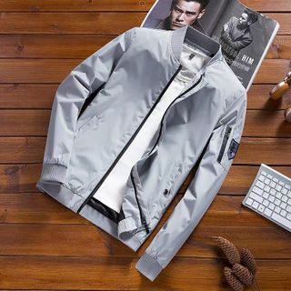 Áo khoác dù bomber lót đen