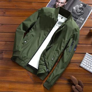 Áo khoác dù bomber lót đen