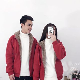 Áo khoác nỉ lót lông cừu