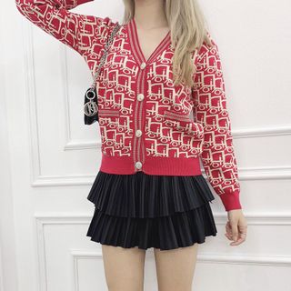 Áo cadigan dài tay bo gấu