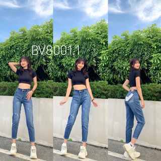 Jeans dáng baggy rách nhẹ giá sỉ