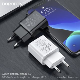 Cóc Sạc Borofone BA52A - 1 Cổng USB 2.1A chuẩn EU