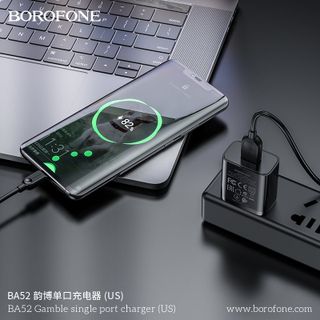Cóc Sạc Borofone BA52 - 1 Cổng USB 2.1A chuẩn US