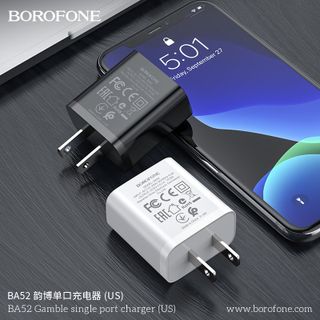 Cóc Sạc Borofone BA52 - 1 Cổng USB 2.1A chuẩn US