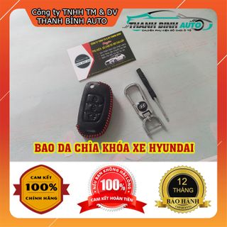 Móc Treo Chìa Khóa Bao Da Logo Xe Huyndai Cao Cấp Mẫu 2 - Thanh Bình Auto