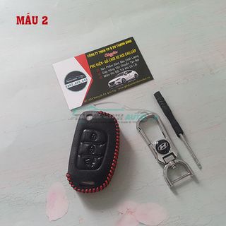 Móc Treo Chìa Khóa Bao Da Logo Xe Huyndai Cao Cấp Mẫu 2 - Thanh Bình Auto