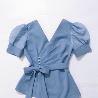 Bộ xếp ly nơ đính cườm thiết kế