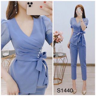 Bộ xếp ly nơ đính cườm thiết kế