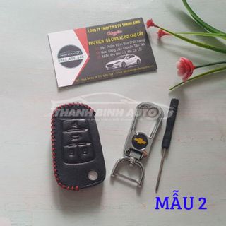 Móc Treo Chìa Khóa Bao Da Logo Xe Chevrolet Cao Cấp Mẫu 2 - Thanh Bình Auto
