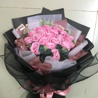 Bó hoa hồng sáp thơm, bó 18 hoa