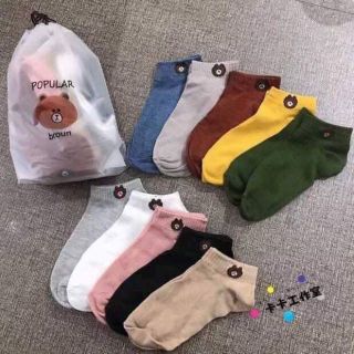 bộ tất gấu 10 đôi đủ màu