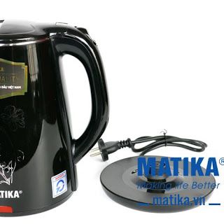 Ấm siêu tốc Matika MTK-20 đen thiết kế đẹp mắt dung tích lớn 2L