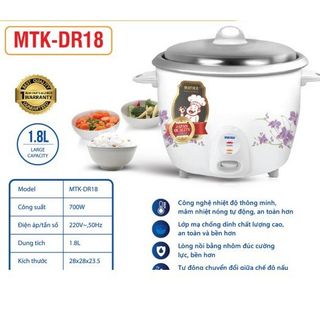 Nồi cơm điện Matika MTK-DR18 (1,8L) nắp rời đa chức năng nấu siêu tiện lợi