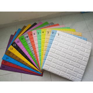 Xốp Dán Tường Giả Gạch 7mm 70cm x 77cm Cao Cấp Các