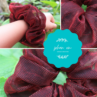 Dây cột tóc, scrunchies, thung cột tóc 2 lớp bản to không gãy tóc giá hạt dẻ