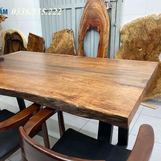 Mặt bàn ăn gỗ Gụ nam phi nguyên tấm dài