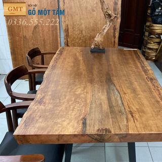 Mặt bàn ăn gỗ Gụ nam phi nguyên tấm dài