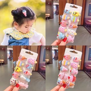 SET 10 KẸP TÓC KIỂU HOẠT HÌNH SINH SẮN CHO BÉ GÁI