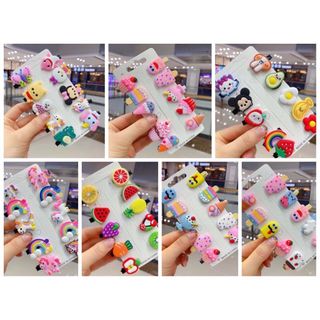 SET 10 KẸP TÓC KIỂU HOẠT HÌNH SINH SẮN CHO BÉ GÁI