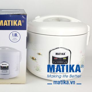 Nồi cơm điện Matika MTK-RC1812 công suất 700W dung tích 1,8L