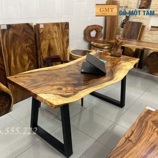 Bàn làm việc tuyệt đẹp gỗ me tây nguyên tấm