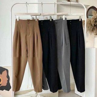 Quần baggy nữ cạp cao 2 cuac chiết ly siêu hót