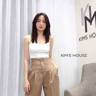 Quần baggy nữ cạp cao 2 cuac chiết ly siêu hót