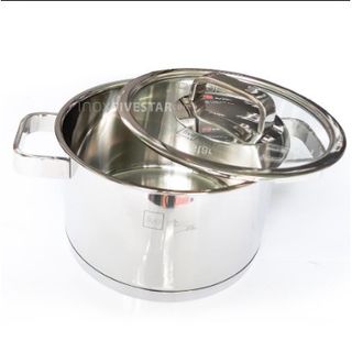 NỒI INOX FIVESTAR 304 QUAI VUÔNG NẮP KÍNH 16CM