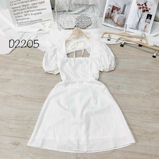 Đầm nơ lưng nhún thun
