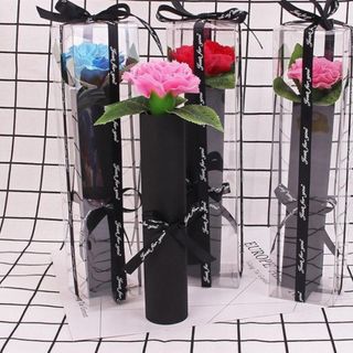 HOA SÁP THƠM HỘP MICA THẮT NƠ