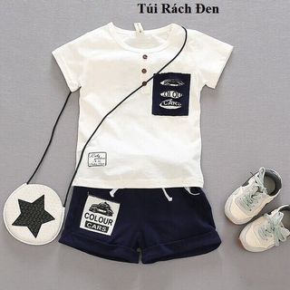 (XẢ KHO) ĐỒ BỘ BÉ TRAI MẪU TÚI RÁCH 3 MÀU SÀNH ĐIỆU CHẤT VẢI COTTON MÁT MẺ giá sỉ