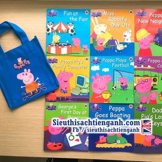 Bộ sách Peppa Pig 10 cuốn tặng kèm túi