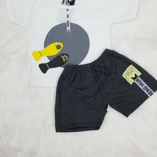 ( XẢ KHO) ĐỒ BỘ BÉ TRAI HÌNH CÁ TRÒN 4 màu 100% coton