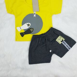 ( XẢ KHO) ĐỒ BỘ BÉ TRAI HÌNH CÁ TRÒN 4 màu 100% coton