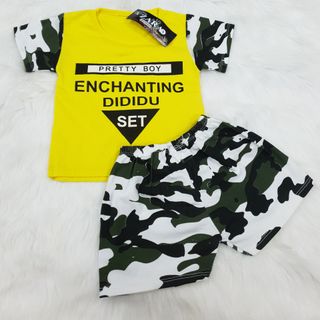 (XẢ KHO) ĐỒ BỘ LÍNH CHO BÉ TRAI 2 MÀU ĐỎ - VÀNG 100% COTTON