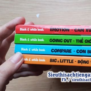 Sách Bìa cứng song ngữ – Black and White book – 4 cuốn