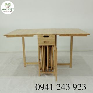 Bộ bàn xếp gọn 4 ghế Oval 1400 x 800 x 750cm