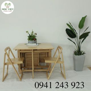 Bộ bàn xếp gọn 4 ghế Oval 1400 x 800 x 750cm
