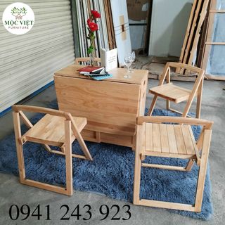 Bộ bàn xếp gọn 4 ghế Oval 1400 x 800 x 750cm