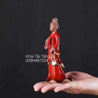 Tượng cô gái , tượng thiếu nữ cổ trang bằng gốm sứ