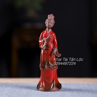 Tượng cô gái , tượng thiếu nữ cổ trang bằng gốm sứ